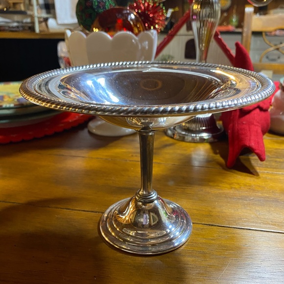Vintage silver plate pedestal compote candy dish